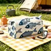 Bolsa de Maquillaje de Terciopelo con Estampado de Tiburones y Estrellas Marinas 2026, Bolsa con Cierre para Almacenamiento de Skincare de Viaje, Gran Capacidad, Pedido Mínimo 1 Pieza