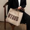 Bolsa de Tote, Versátil Estilo Nuevo Otoño e Invierno para Mujer, Lona de Gran Capacidad, Bolsa de Viaje de Alta Gama, Bolso de Hombro, Bolsa de Equipaje