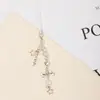 Estilo Coreano e Japonês Ins Doce Feminino Prata Estrela Laço Corrente de Celular Simples Versátil Pingente de Corrente para Goo Card
