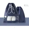 Bolsa de Almacenamiento de Zapatos para el Hogar y Viajes, Bolsa de Zapatos de Tela No Tejida con Cordón, Elegante y Sencilla, Bolsa de Zapatos a Prueba de Polvo Visible