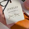 Pendientes de estilo coreano con lazo de cuentas, bonitos y dulces, para mujer, con aguja plateada, diseño pequeño, sencillos y elegantes, para verano.