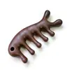 Peine de Madera de Caballito de Mar de Sándalo Rojo para Masaje del Cuero Cabelludo y la Cabeza en Casa Peine de Masaje de Madera de Doble Propósito para Raspar la Columna Cervical y los Ojos