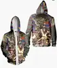Sudadera con capucha y cremallera informal 3D con estampado personalizado periférico de Ouyang, talla 12.6