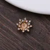 Suporte de floco de neve com pistilo de flor, suporte de flor de coração, 17mm, banhado a ouro, microincrustado com zircônia, joias DIY antigas, grampo de cabelo, decorações de cabeça de flor enrolada