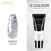 Pegamento para extensión de arte de uñas de cristal de 15ML, sin papel, modelo de extensión de dedo de uña, pegamento de color, 24 colores en stock, suministro de pegamento para esmalte de uñas