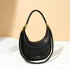 Bolso de Axila Moda Otoño e Invierno 2025 Nuevo Bolso Tejido Tipo Dumpling Transfronterizo Retro Media Luna Bolso de Mujer Bolso Cruzado de Hombro de Cuero Genuino