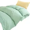 Conjunto de roupa de cama para dormitório de estudante universitário, conjunto de lençol com elástico de três peças, capa de edredom listrada de algodão lavado, conjunto de seis peças para cama de solteiro