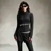 Conjunto de Roupa de Yoga Feminino Color Block Gola Alta Jaqueta com Zíper Calça Falsa de Duas Peças Respirável para Corrida ao Ar Livre Pilates Fitness