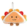 Colgante de peluche de sándwich, muñeca de juguete de comida linda, accesorio que chirría para mochilas de estudiantes
