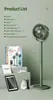Ventilador de Camping Exterior Alimentado por Energía Solar con Potente Flujo de Aire, Iluminación Retráctil y Ventilador de Piso para el Hogar