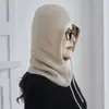 Cachemira 2026 Otoño/Invierno Nuevo Estilo para Mujer Calentador de Cuello con Protección para Orejas Bufanda Integrada con Capucha Pasamontañas Gorro Pulóver
