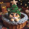 Amazon comercio exterior transfronterizo nuevo sombrero de elfo de Navidad hecho a mano de ganchillo para mascotas sombrero de vestir ambiente festivo