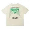 Colección de Camisetas de Manga Corta RHUDE Versión Alta Transfronteriza Vintage Americano Marlboro Streetwear Casual Holgadas para Pareja Cuello Redondo