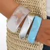 Pulsera de Borde Ancho con Superficie de Espejo de Venta Caliente Transfronteriza Europea y Americana, Pulsera Brillante Exagerada Personalizada, Pulsera de Resina Acrílica