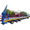 Semirremolque de Plataforma Baja 4 Ejes 13m Transporte de Equipo Pesado Remolque con Barra de Tiro Fábrica Exportación