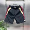 Verão Novo Masculino listra Lateral Cor Combinando All-match Slim-fit Short Fino Esportes Moda Praia Calças Calças de Cinco Pontos