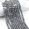 Cuentas Redondas Línea Negra Turquesa Agrietada Blanco Turquesa Pulsera Accesorios de Joyería DIY Cuentas Malaquita Semiterminadas Sueltas