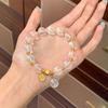 Pulseira Fashion Versátil de Cristal Rosa, Ametista e Cristal Branco de Alta Qualidade, Pulseira Vintage Exquisita de Contas para Mulheres
