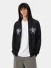Cubierta Protectora Solar Estampada Delgada de Verano para Hombre, Estilo Funcional Retro, Cárdigan Chaqueta Holgado con Capucha y Mangas Largas, Top con Capucha