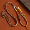 Cuerda de colgante tejida a mano de Xizang, cuerda de cordón de collar de lazo del Dios de la Riqueza de cinco vías, colgante de marca de Buda Thangka, cuerda para el cuello, venta al por mayor