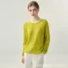 Novo suéter de cashmere 75% e seda de amoreira 25%, de malha reversível, gola redonda, cor sólida, versátil, solto e macio, para mulheres