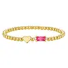 Pulsera de cuentas con piedra de nacimiento de diciembre transfronteriza europea y americana, Joyería de corazón de circón moderna y simple para uso diario, Al por mayor