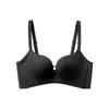 JY8825 Lencería Suave Sin Costuras Simple Versátil Sexy para Bustos Pequeños, Push-Up, Moldeadora Lateral, Sujetador Cómodo sin Aros