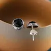 Produtos de fábrica de fonte de prata pessoal Brincos de prata tailandesa Seiko s925 joias de prata brincos de ágata preta com corte feminino