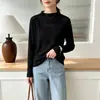 Especial Tallas Grandes Mujer Otoño Nuevo Estilo Versión Coreana Moda Encaje Jacquard Volantes Manga Larga Top Básico 1153