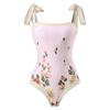 Traje de baño conservador de tres piezas europeo y americano unido que cubre el vientre para playa y aguas termales, bikini unido retro francés