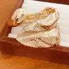 Pulsera de Hojas Geométricas Brillantes Mate Apertura Irregular Pulsera con Sentido de Diseño de Nicho Tendencia de Moda Joyería para Mano Venta al por Mayor