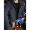 Jaqueta Militar Azul Marinho Pássaro Três Provas Masculina Primavera e Outono Curta Ombro Normal Homem Forte Cleanfit Americano Roupa de Trabalho Outerwear Executivo
