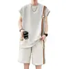 2025 Verano Transfronterizo Europeo y Americano Amazon Aliexpress Traje Jacquard de Manga Corta para Hombre Pantalones Cortos Sueltos Casuales de Manga Corta