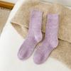 Calcetines de Cachemira de Color Sólido para Mujer de Caña Media Moda Copo de Nieve Otoño e Invierno Engrosados Cálidos Estilo Japonés Vintage Calcetines de Lana