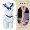 Qiaozi Lencería Sexy Lencería Sexy Sin Quitarse Lencería Dividida Uniforme JK Juego de Rol Traje Sexy 461