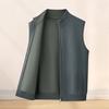 Chaleco Cárdigan de Lana de Alta Gama Lavable a Máquina para Hombre, Otoño e Invierno Casual de Negocios, Chaleco Suéter Cálido de Punto con Cuello Alto