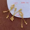 Chapado en Cobre Oro Real 24K Incrustado Zirconio Perla Calado Cadena de Borla Colgante Collar Colgante DIY Accesorios de Cuentas Hechos a Mano