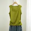 Camisole de Seda de Gelo com Renda Feminina Verão Cor Sólida Solta plus size Fina Roupa de Fora Top sem Mangas Camisa Base Interna