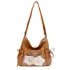 Bolso de hombro tipo lazo estilo coreano, bolso cruzado, mochila escolar linda de gran capacidad estilo anime para ir al trabajo y a clases
