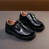 Nuevos Zapatos de Cuero para Niños de Primavera y Otoño Estilo Británico Negro Zapatos de Presentación para Estudiantes de Primaria Zapatos para Niños Zapatos de Presentación para Niñas Zapatos para Niños Medianos y Grandes