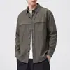 2026 Invierno Nuevo Japonés Retro Camisa de Manga Larga para Hombre Chaqueta de Trabajo Holgada Casual Estilo Americano Algodón