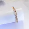 Pulsera de Piedra Ojo de Gato Ovalada Degradado Blanco de Alta Venta en Transmisión en Vivo Transfronteriza, Chapada en Cobre con Oro Real, Pulsera de Alta Gama con Forma de Marqués para Mujer