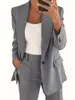 Amazon Transfronterizo 2026 Nueva Moda Color Sólido Gama Alta Corte Delgado Cardigan con Solapa Elegante Blazer para Mujer