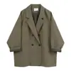 Blazer Feminino para Primavera e Outono, Novo Estilo Coreano Fashion, Elegante de Caimento Solto, Top Casual Tendência para Mulheres