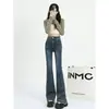 Jeans Cortos Rasgados para Mujer Primavera 2025 Nuevos de Cintura Alta Adelgazantes Estilo Americano High Street Sentido del Diseño Pantalones de Herradura