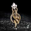 Broche de serpiente retro europeo y americano para hombre, alfiler para traje de todo tipo, anillo clásico para mujer, ramillete de animal con nicho de serpiente doble