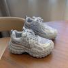 Zapatos negros Torre para mujer, otoño e invierno 2024, nuevos, forrados con vellón, suela gruesa, suela de neumático Durian aumentada, zapatos deportivos de ocio.