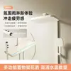 H8 Almacenamiento Grande Pantalla Digital Luz Ambiental Juego de Cabezal de Ducha de Cobre Puro Multifunción Supercargado Temperatura Constante Caliente y Frío Estilo Crema Gris