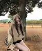 Nueva Chaqueta Corta Rompevientos de Doble Botonadura con Cuello Alto Estilo Británico Otoño 2025 para Mujer, Holgada, Moda Tendencia, Chaqueta de Trabajo