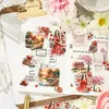 Paquete de colección de pegatinas DIY temáticas florales transfronterizas, pegatinas creativas lindas para diario infantil, materiales de decoración para diario de PET